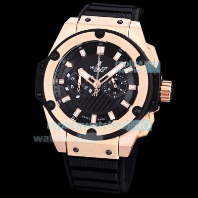 Replica Hublot Big Bang King Power 48mm Rose Gold Black Chronograph Quartz Watch